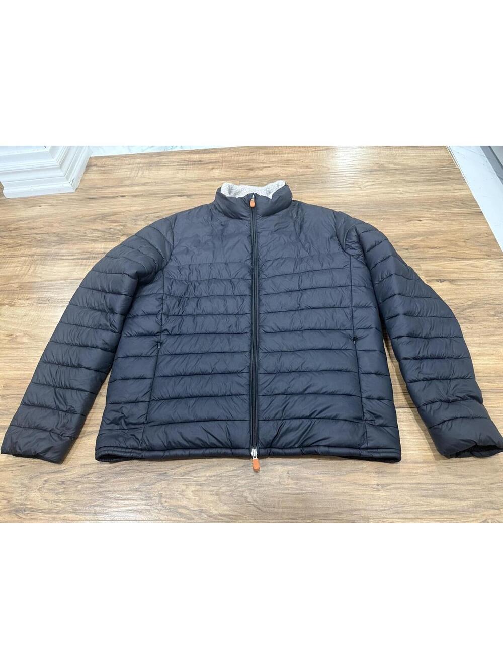 Save The Duck Sherpa Lined Quilted Jacket Black Men's L Full Zip